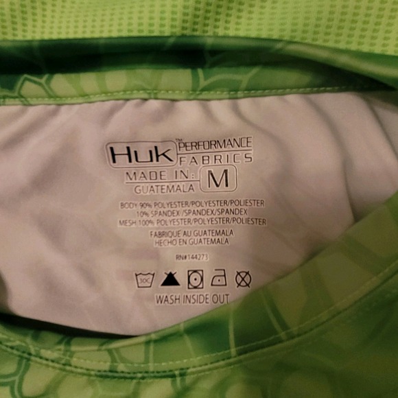 HuK Shirt Mens Kryptek Camo Sun Performance M Green Fishing Surf Swim Outdoor - Picture 3 of 4